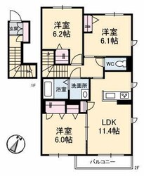 もみじコート　A棟（S)の物件間取画像